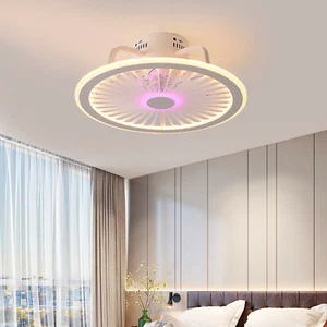LED Ceiling Fan Light Dimmable Chandelier Lamp Living Room With Remote Control - Picture 1 of 13