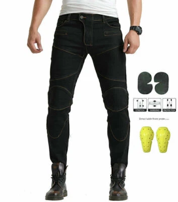 Men Motorcycle Pants Casual Jeans Male Biker Autobike Trousers Hip Knee Armor US - Image 1 of 4
