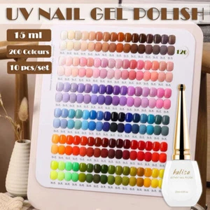 10Pcs KALISA Gel Nail Set Gel Nail Polish Kit Glitter Soak Off UV Varnish 15ml - Picture 1 of 40