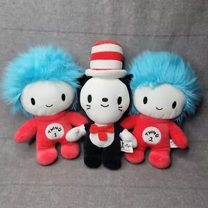 Universal Studios Dr Seuss 10" Cat In The Hat Thing 1 Thing 2 Plush Set 2019-20 - Picture 1 of 7