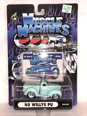 MUSCLE MACHINES 1940 Willys Pickup FUNLINE 2001 1:64 Die Cast Truck - Image 1 of 4