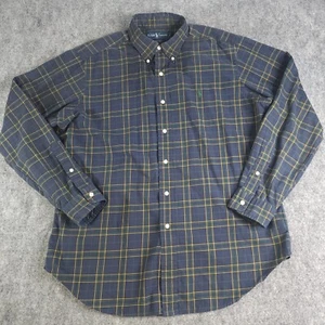 Ralph Lauren Shirt Large Long Sleeve Button Down Blue Green Plaid Classic Fit - Picture 1 of 11