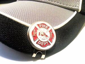 Magnetic Golf Ball Marker Hat Clip Fire Department Firefighter Titleist Callaway