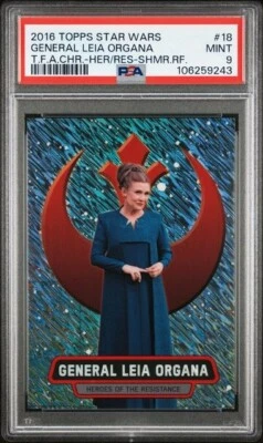 2016 Topps Chrome Star Wars The Force Awakens Leia Organa Insert /50 PSA 9 MINT - Image 1 of 2