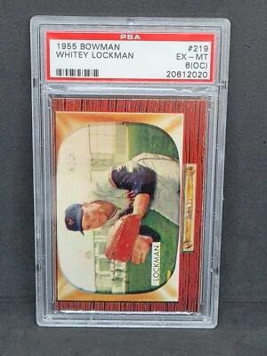 1955 Bowman Baseball #219 Whitey Lockman PSA 6 (OC) EX-MT - Image 1 of 2