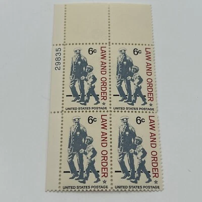 MNH US Postage 6¢ Police ‘Law And Order’ 4 Stamp Plate Block #29835 - Image 1 of 4