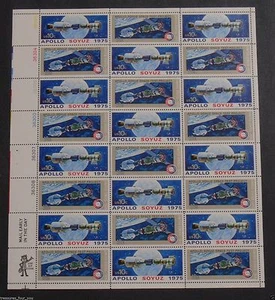 1975 US #1569-1570 10c Apollo Soyuz Space Issue Full Sheet 24 Stamps UL MNH - Picture 1 of 1