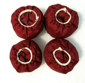 Round Burgandy 4 Pad Floor Protectors Furniture Caps Table Chair Leg - Picture 1 of 4