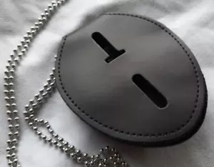 BADGE HOLDER Gürtel-Clip + Kette OVAL für Police Abzeichen USA Marke belt + neck - Bild 1 von 17