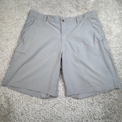 Pantalones Cortos Columbia Hombres 38 Gris Frente Plano Chino Rendimiento Bolsillo Carga Híbrido PFG Foto 1 de 4
