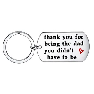 Dad Gifts from Son Daughter Keychain Gifts for Dad Stepdad Key Tags Men Keyrings - Picture 1 of 5