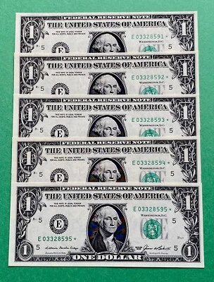 1985 STAR NOTE $1 DOLLAR BILL ( RICHMOND E ) UNCIRCULATED - Image 1 of 2