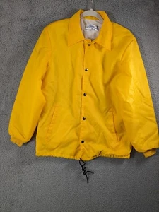 Vintage Capricorn Jacket Mens Small Nylon Shell Snap Lined Retro USA Yellow - Picture 1 of 16
