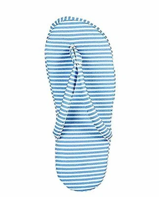 Charter Club Printed Slippers Blue Stripe Large
