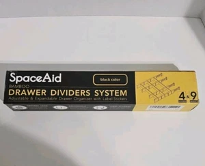 SpaceAid Bamboo Drawer Dividers with Inserts and Labels Kitchen Adjustable - Picture 1 of 12