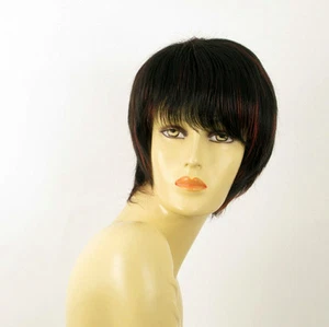 wig for women 100% natural hair black and red wick ref CLOE 1b410 PERUK - Foto 1 di 8