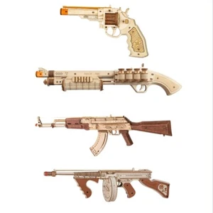 ROKR 3D Wooden Puzzle Rubber Band Gun Model Kits Building Kit Teens Adults Gifts - Picture 1 of 36