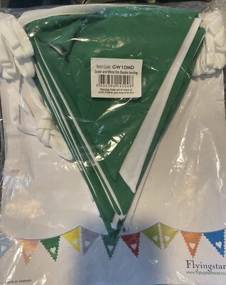 Tela Bunting Día de San Patricio Verde y Blanco Bodas Fiestas Temáticas Irlandesas Foto 1 de 3