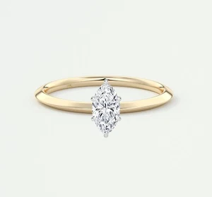 3/4 Ct Marquise E/VVS Lab Created Grown Diamond Engagement Ring 14K Yellow Gold - Picture 1 of 1