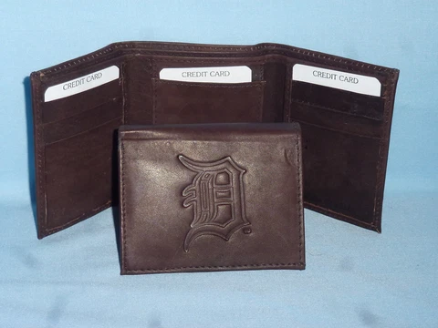 DETROIT TIGERS    Leather TriFold Wallet    NEW    dkbr 3  m1 Cover