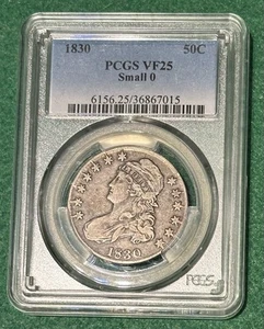 1830 Capped Bust Half Dollar PCGS VF25 Small O - Picture 1 of 4