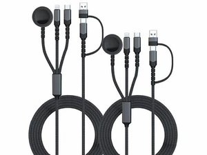 2 câbles USB-A / USB-C vers Lightning / USB-C / Apple Watch – 2 m - Callstel - Afbeelding 1 van 6