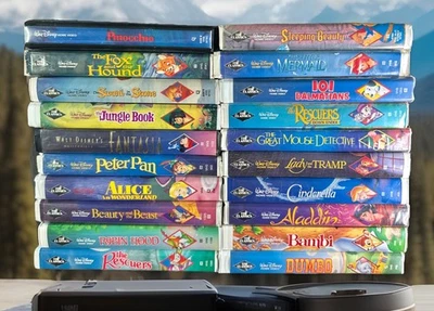 Disney Black Diamond VHS Tape Lot Complete Set Clamshell & Banned Little Mermaid - Image 1 of 4