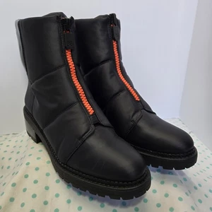 Stivali invernali Sam Edelman Jalissa donna 10 neri arancioni zip grossi nylon puffer - Foto 1 di 15