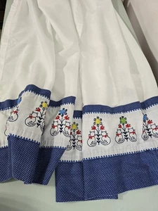 Vintage JC Penney Gardinen Gardinen Katzen blau weiß selten Ösen Paar Cafe Küche - Bild 1 von 13
