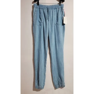 Vineyard Vines NWT Chambray Jogger Pants Girls Size XL Blue Pockets Drawstring - Picture 1 of 12