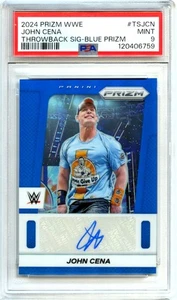 JOHN CENA 2024 PANINI PRIZM WWE BLUE THROWBACK AUTO SP 44/49 PSA 9 OTTIME CONDIZIONI - Foto 1 di 2
