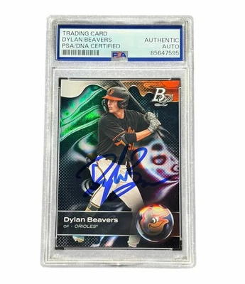 Dylan Beavers Signed Card Baltimore Orioles Autographed Auto PSA - Image 1 of 2