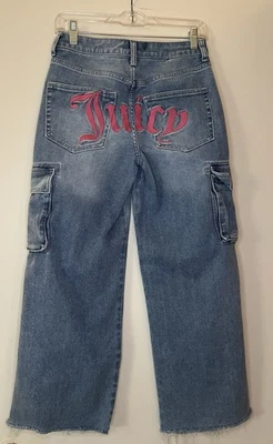 Pantalones de mezclilla para mujer Juicy Couture bordados jugosos en rosa Foto 1 de 4