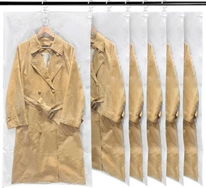 Hanging Vacuum Storage Bags for Clothes Coats 6 Pack 49x27.6 Inches Space Saver - Picture 1 of 7