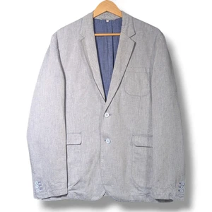 Orlebar Brown Linen Blazer Mens XL Light Blue Cotton Blend Suit Jacket - Picture 1 of 20