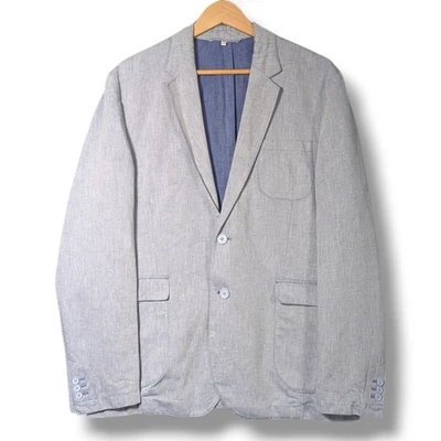 Orlebar Brown Linen Blazer Mens XL Light Blue Cotton Blend Suit Jacket - Image 1 of 4