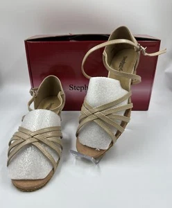 Stephanie Women Leather Tan Ballroom-Dance Shoes Heels Sz 9 NEW-Style16003-51X - Picture 1 of 18