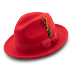 Montique Men's Red Snap Brim Crushable Felt Wool Fedora Hat H10