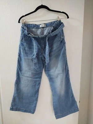 Pantalones de mezclilla Jordache cortos rectos capris para mujer 18 azul lavado 4 bolsillos cintura tye Foto 1 de 4