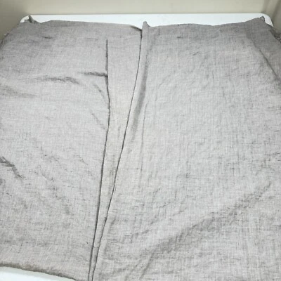 Par de paneles cortina conexión francesa gris borde volantes transparente mezcla de algodón 53x83 Foto 1 de 4