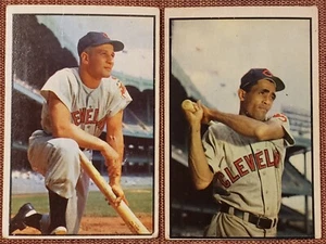 1953 Bowman Color #8 Al Rosen #86 Harry Simpson Original Indians Baseball Cards - Picture 1 of 6