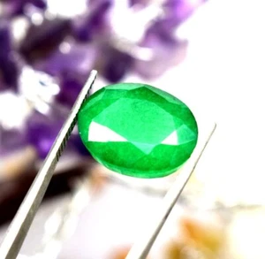 Natural Brazilian Emerald 9.00 Ct Oval Shape Certified Gemstone Best Jewelry Mak - Picture 1 of 4