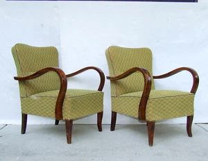Paar Art Deco Sessel, Club Cocktailsessel. Antike Vintage Halabala 1920. - Bild 1 von 15