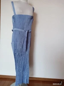 Vestido Issey Miyake pliegues please delantal azul volantes de Japón - Imagen 1 de 4