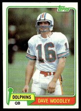 1981 Topps David Woodley Rookie Miami Dolphins #174