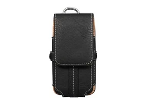 Vegan Leather Phone Case Holder w/ Flip Wallet Card Slots, Belt Loop Universal - Picture 1 of 8