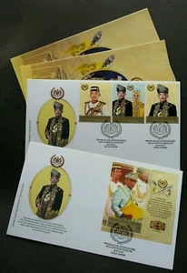 Malaysia Coronation KDYMM YDP Agong XVI 2019 Royal (FDC pair) *gold ink *unusual - Picture 1 of 7