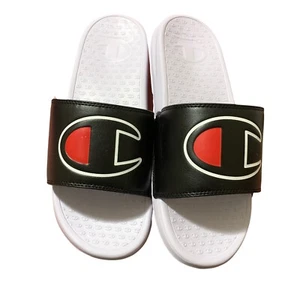 Champion Super Slide Men's Comfort Sandals White Black New  - Picture 1 of 2