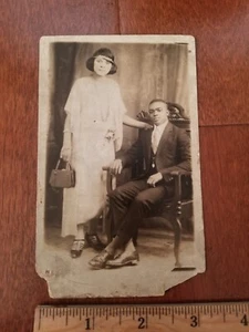 c. 1920 African American Dapper Couple Real Photo Postcard RPPC - Picture 1 of 2