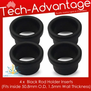 4 X 1.5MM PARED NEGRO 2" (50.8MM O.D) SOPORTE CAÑA DE PESCAR INSERTOS PROTECTORES - Imagen 1 de 3